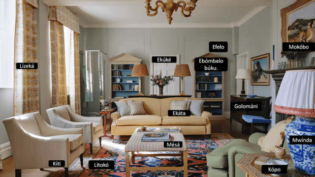 house tags to improve vocabulary in Lingala